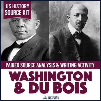 Preview of Booker T. Washington W.E.B. Du Bois Source Writing Activity Print & Digital