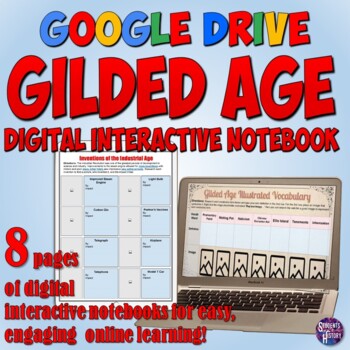 Preview of Gilded Age Google Drive Digital Interactive Notebook