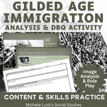 Preview of Gilded Age Immigration Activity with Role Cards and New Immigrants