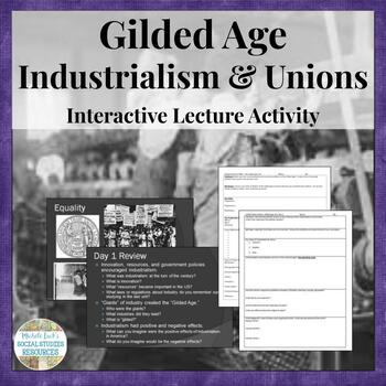 Preview of Gilded Age Industrialism, Unions & Triangle Fire Lecture & Image Analysis
