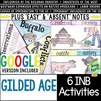 Preview of Gilded Age Interactive Notebook Activities, US History INB Activity