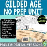 Gilded Age No Prep Unit | Includes Digital Option