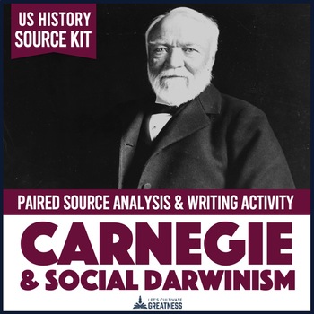 Preview of Carnegie Gospel of Wealth Primary Source Writing Activity Print & Digital