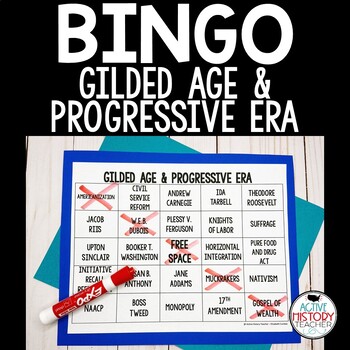 Preview of Gilded Age Progressive Era Bingo Review Game EOC