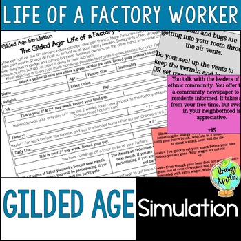 Preview of Gilded Age Simulation, Life of a Factory Worker Activity