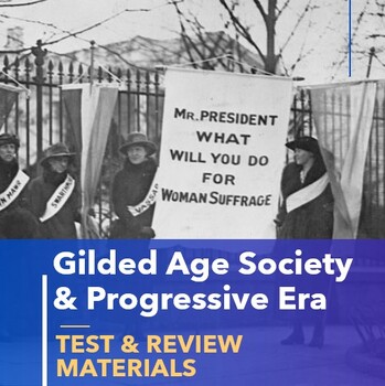 Preview of Gilded Age & Progressive Era Test & Review Activities | US History Assessment 