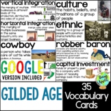 Gilded Age Vocabulary Word Wall Cards - Gilded Age Activit