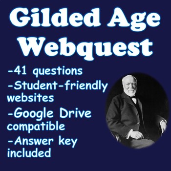 Preview of Gilded Age Webquest (Rockefeller, Vanderbilt, Riis, Muckrakers, Progressive Era)