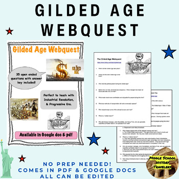 Preview of Gilded Age Webquest