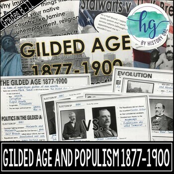 Preview of Gilded Age and Populism 1877-1900 (Garfield-McKinley) PowerPoint and Notes