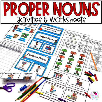 Preview of Common and Proper Nouns - 1st Grade Grammar Worksheets and Activities