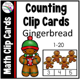 Gingerbread Man Activities - Counting Clip Cards 1-20