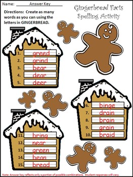Gingerbread Activities: Gingerbread Facts Christmas Reading Activity Bundle