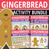 Gingerbread Activities Bundle | Gingerbread Man Math and L