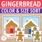 Gingerbread Activities | Gingerbread Man Color Match and Size Sorting Activity