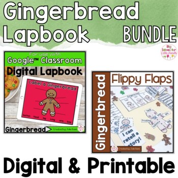 Preview of Gingerbread Activities Interactive Notebook Digital & Printable