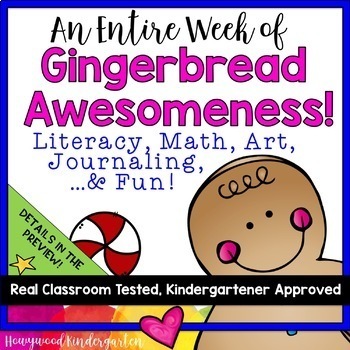 Preview of Gingerbread Man Activities Weeklong BUNDLE! Math . Literacy . Art . Journals