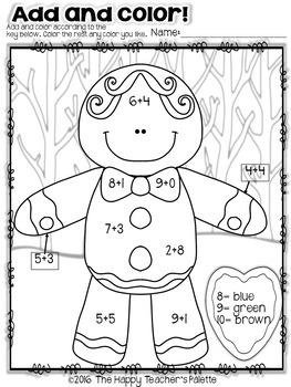 Gingerbread Add and Color ~FREEBIE~ by The Happy Teacher's Palette