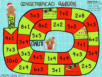 Gingerbread Addition Gameboards- sums to 10 and 20 by Sarrah Luken