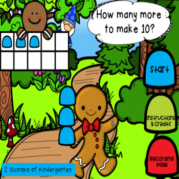 Preview of Gingerbread Addition to 10 Using a Ten Frame Power Pt Game (Distance Learning)