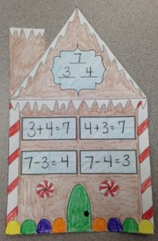 Preview of Gingerbread Addition/Subtraction Fact Family Houses