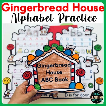 Preview of Gingerbread Alphabet Book | Christmas Alphabet Tracing Worksheets 