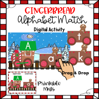 Preview of Gingerbread Alphabet Match Digital Activity and Printable Mats