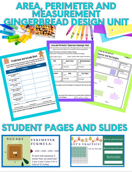 Preview of Gingerbread Area, Perimeter, and Measurement Mini Unit