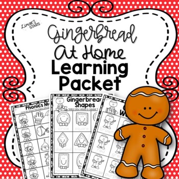 Preview of Gingerbread At Home Learning Packet {HOLIDAY PACKET} {CHRISTMAS}
