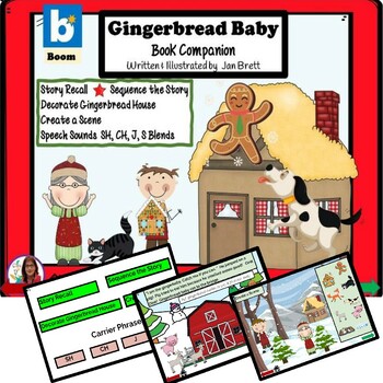 Preview of Gingerbread Baby BOOM Cards Book Companion with Sounds SH, CH, J & S Blends