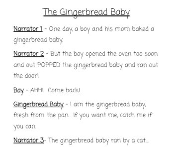 Preview of Gingerbread Baby Reader's Theater