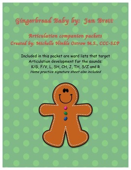 Preview of Gingerbread Baby Speech Articulation Companion ~ Freebie