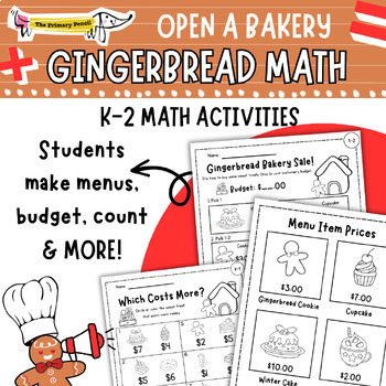 Preview of Gingerbread Bakery PBL Winter Math Activities | Money, Addition, & Counting