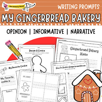 Preview of Gingerbread Bakery Writing | Opinion, Informative, & Narrative Holiday Prompts