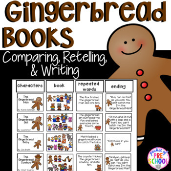 Preview of Gingerbread Book Comparison, Retelling, and Writing Study Unit