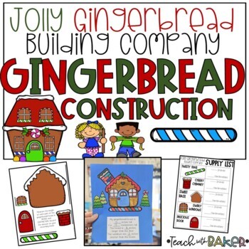 Preview of Gingerbread Building - measurement and time activity (editable)