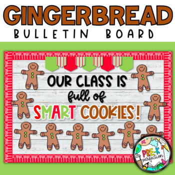 Preview of Gingerbread Bulletin Board | Smart Cookies! | Christmas Classroom Decor