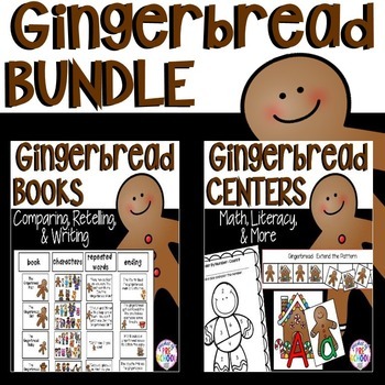 Preview of Gingerbread Bundle: Book Comparison Pack and Centers (Math, Literacy, and MORE)