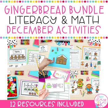 Preview of December Gingerbread Bundle | Math Reading Writing | Christmas Holiday Centers