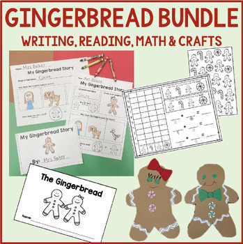 Preview of Gingerbread Bundle: Writing, Math & Literacy Centers