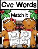 Gingerbread Man CVC Word Literacy Center (40 Match It Cards)