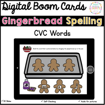 Preview of Gingerbread CVC Word Making: Boom Cards