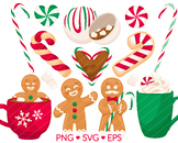 Gingerbread & Candy Cane Clipart - SVG, PNG, EPS Images - 