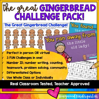 Preview of Gingerbread Challenge Digital Resource Christmas Math Game  : 3 games in 1
