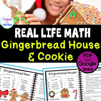 Preview of Gingerbread Christmas Math Activities Real World Math Projects PBL