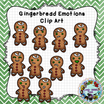 Gingerbread Emotions Clip Art Set