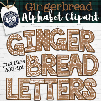Preview of Gingerbread Clipart Letters