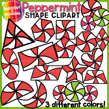 Preview of Peppermint 2D Shape Clipart |  Christmas Clipart
