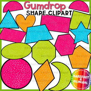Preview of Gumdrop Clipart 2D Shapes | Christmas Candy Clipart