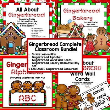 Gingerbread Complete Classroom Bundle for Preschool, PreK, K & Homeschool
